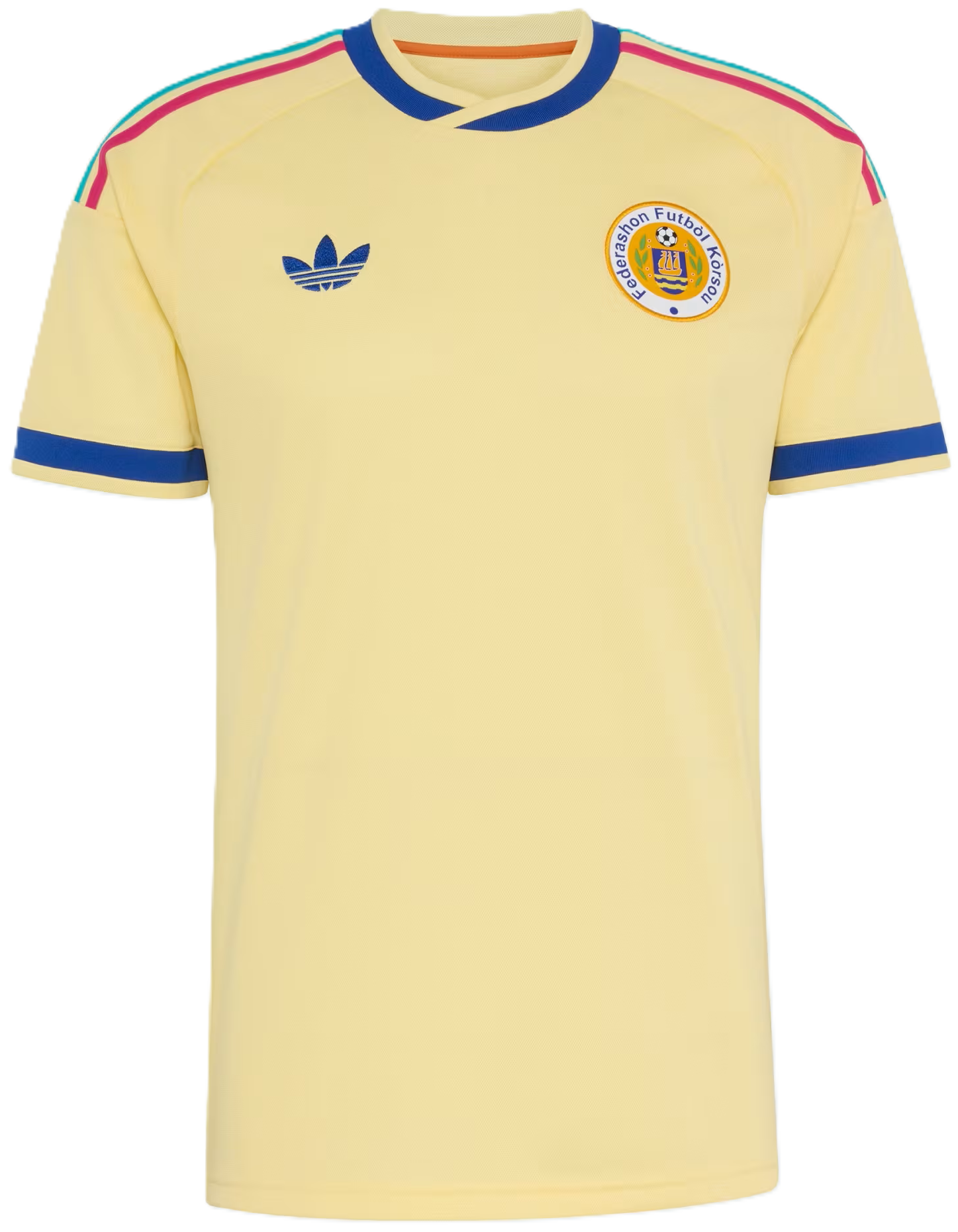 Pastel yellow · bold pink, turquoise & orange stripes · Willemstad colours