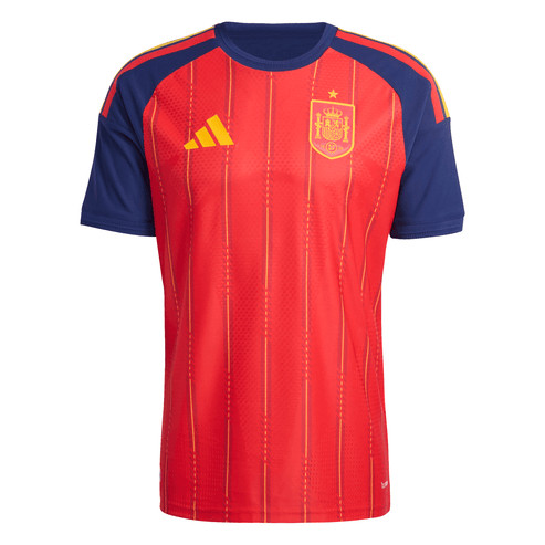 Clean red · yellow pinstripes · ESPAÑA neck