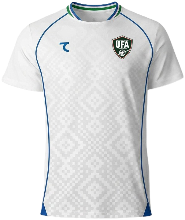 Clean white · mosaic graphic · flag striping